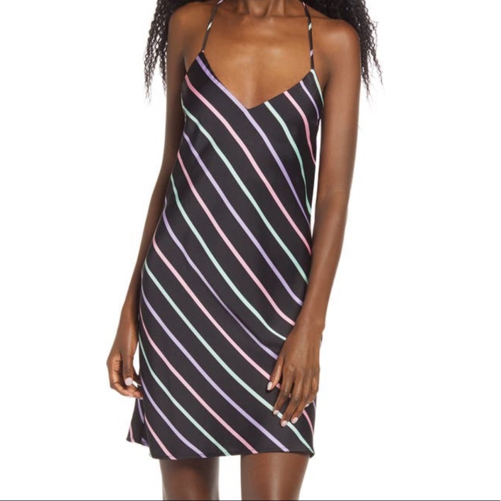 Cowl back slip dress